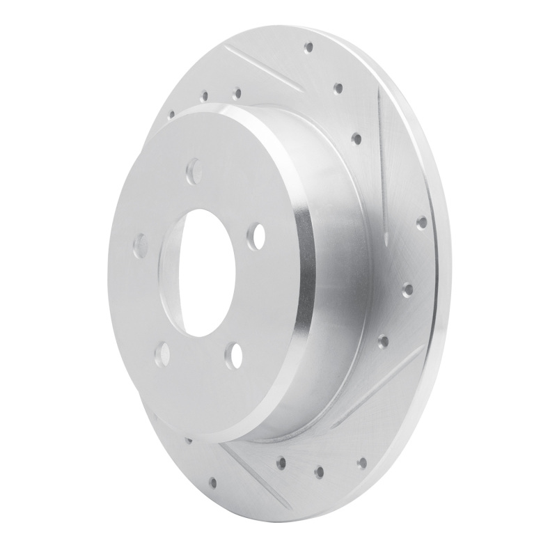 Chrysler Town & Country Brake Rotor (1) - Rear Right - R1 Concepts - Drilled & Slotted - Silver - `97-`07
